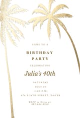 Palm trees - Invitación De Cumpleaños